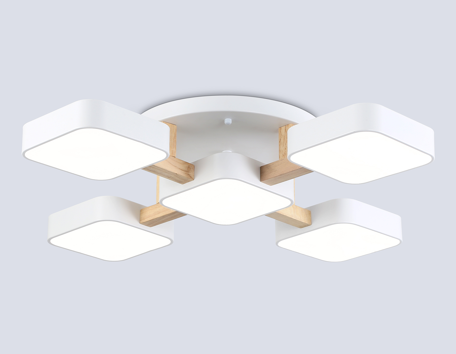 FL4881/5 WH/WD белый/дерево 90W 3000-6000K 675*675*110 (без ПДУ)