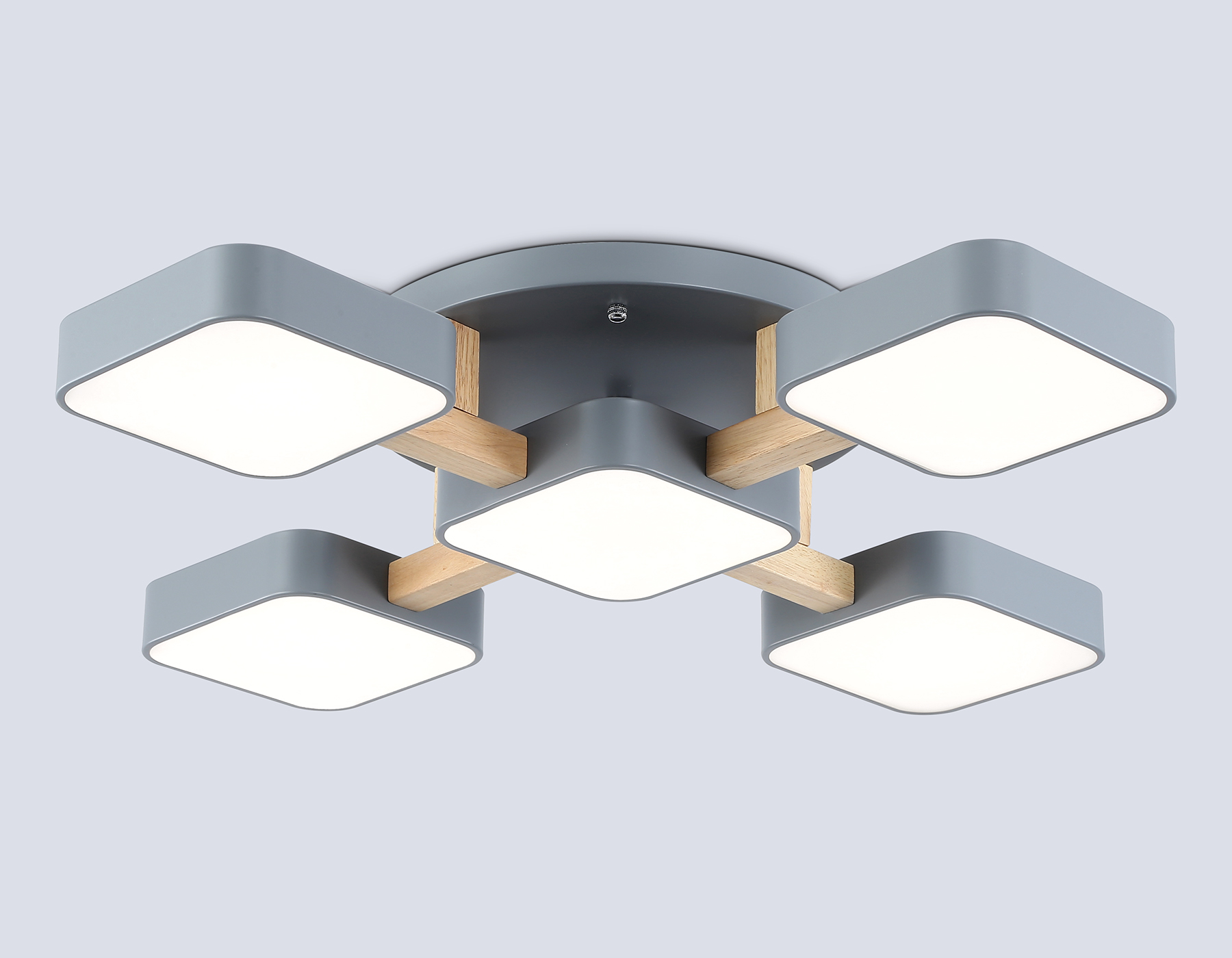 FL4882/5 GR/WD серый/дерево 90W 3000-6000K 675*675*110 (без ПДУ)