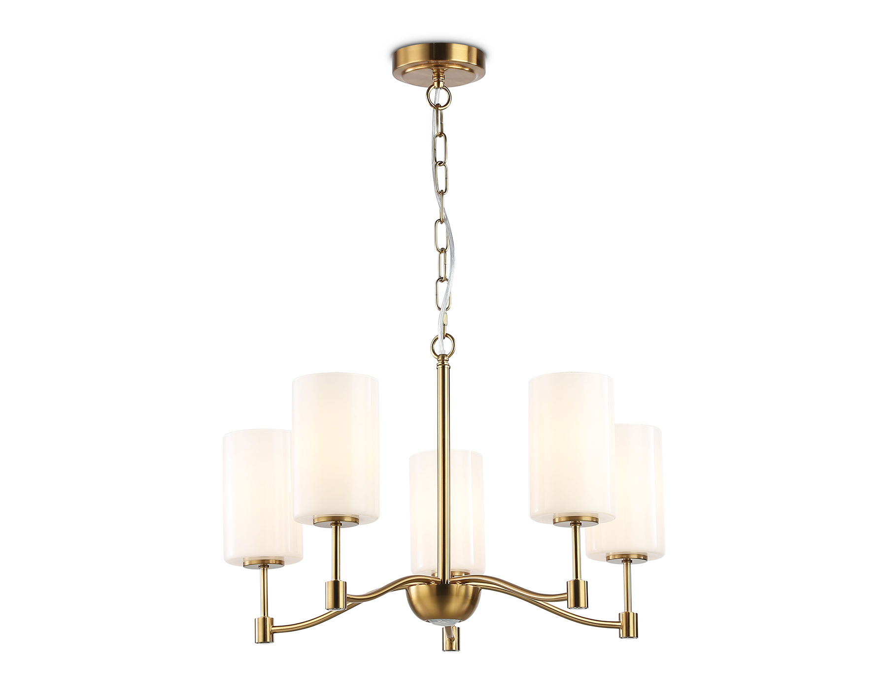 LH56051/5 BS/FR латунь/белый матовый E14*5 max 40W D590*950