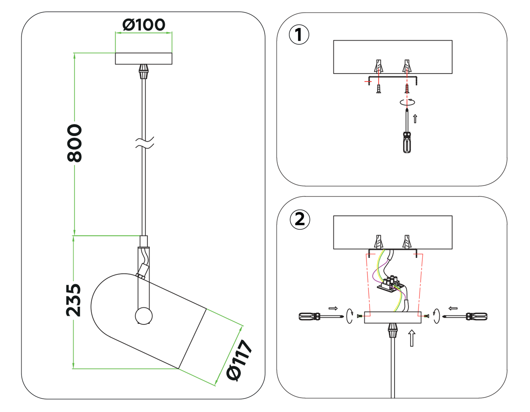 TR8206 BK черный E27 max 40W D117*1035