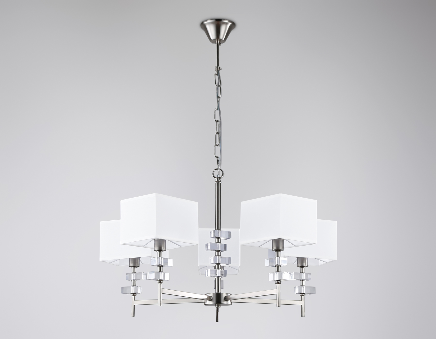 LH71321/5 SN/WH никель/белый E14/5 max 40W D700*850