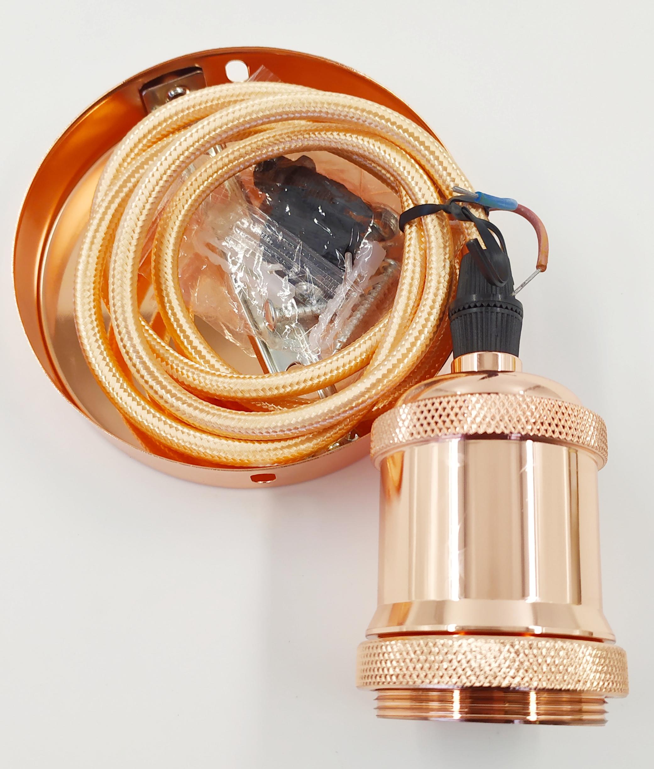 Подвес с патроном E27, 1 м, медь (SBE-CLHE27m-с)