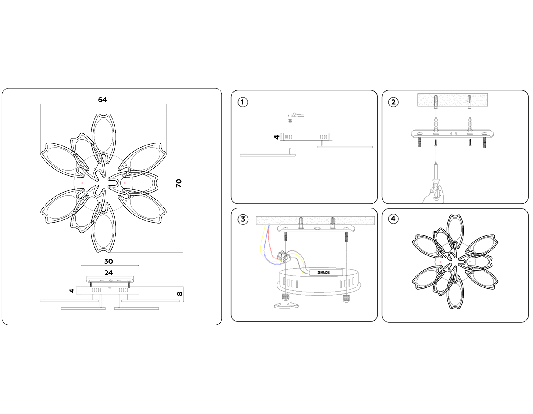 FA581/6+3 BK черный 162W 700*640*120 (ПДУ РАДИО 2.4G)