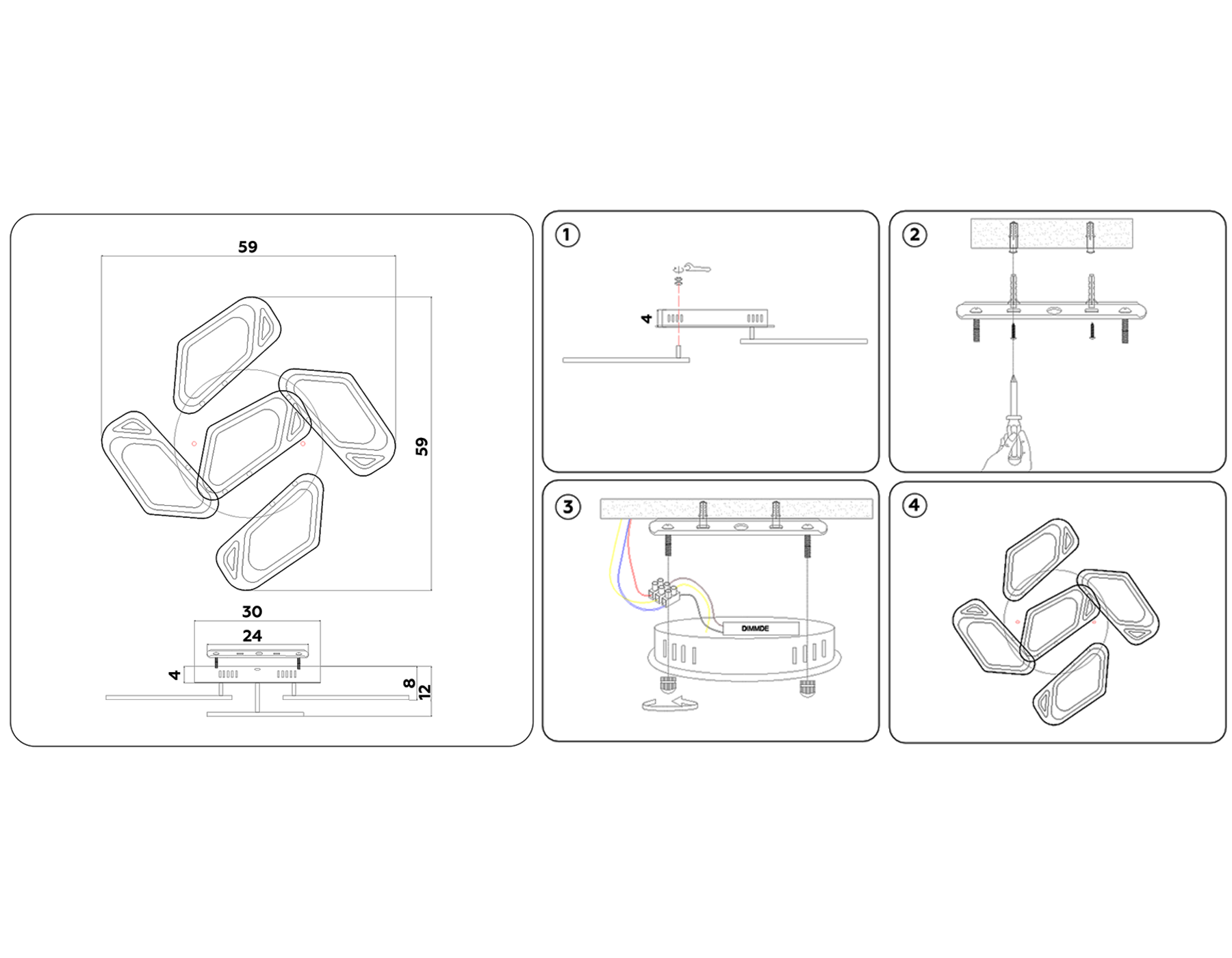FA587/5 WH белый 113W 590*590*120 (ПДУ РАДИО 2.4G)