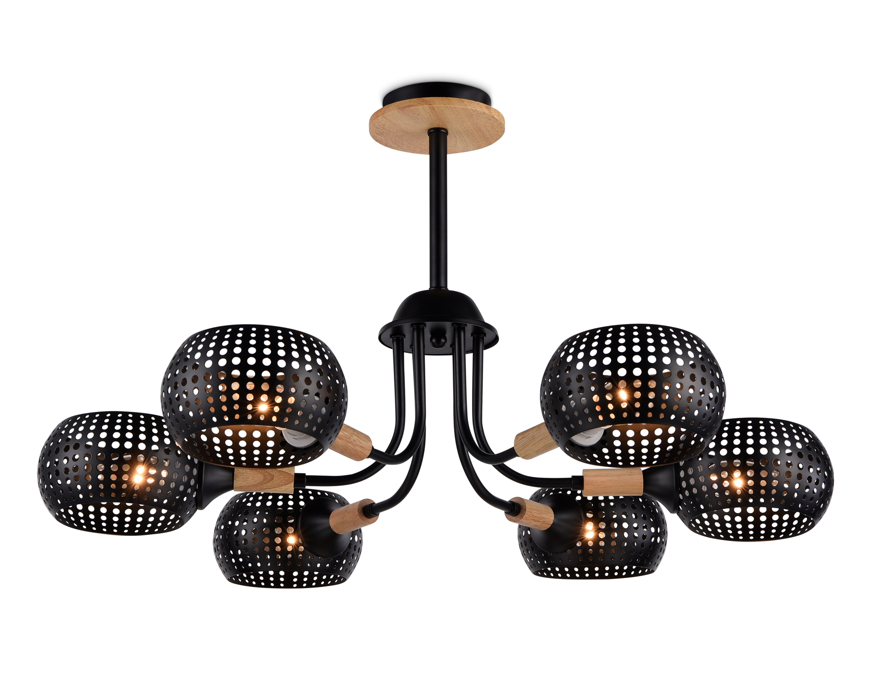 TR80167/6 BK/LWD черный/светлое дерево E14/6 max 40W D690*370