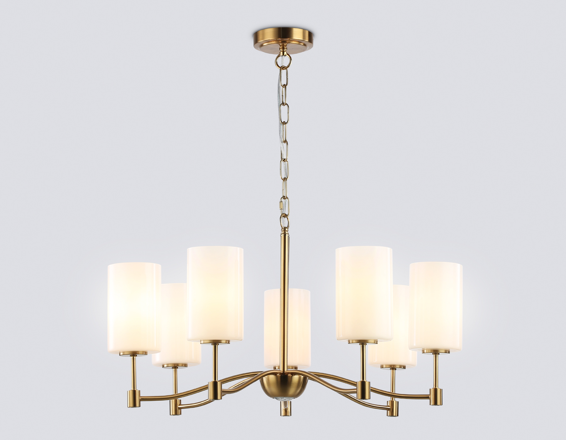 LH56053/7 BS/FR латунь/белый матовый E14*7 max 40W D680*950