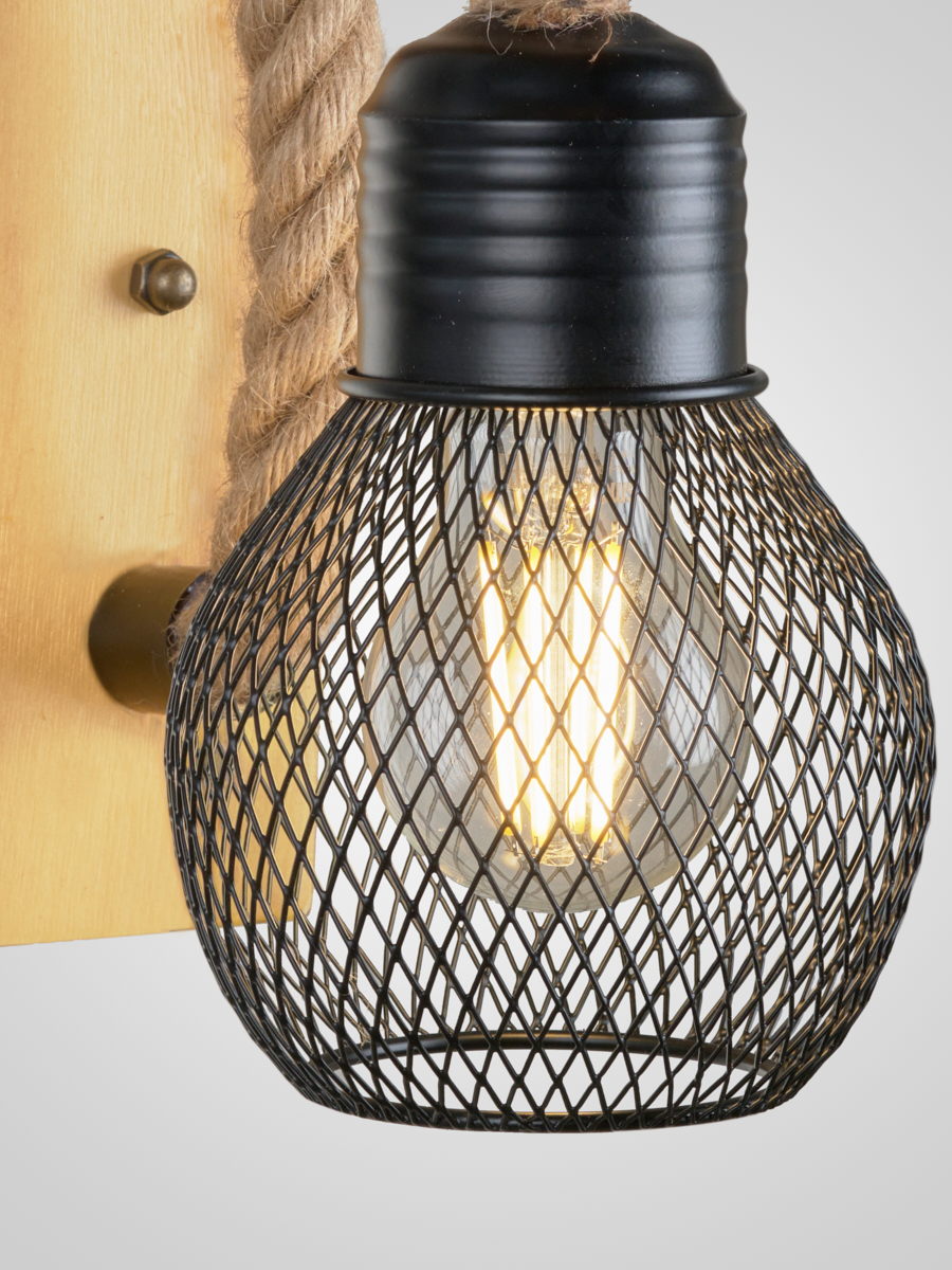 Настенный светильник A296B-1 BK+BRN 000030584