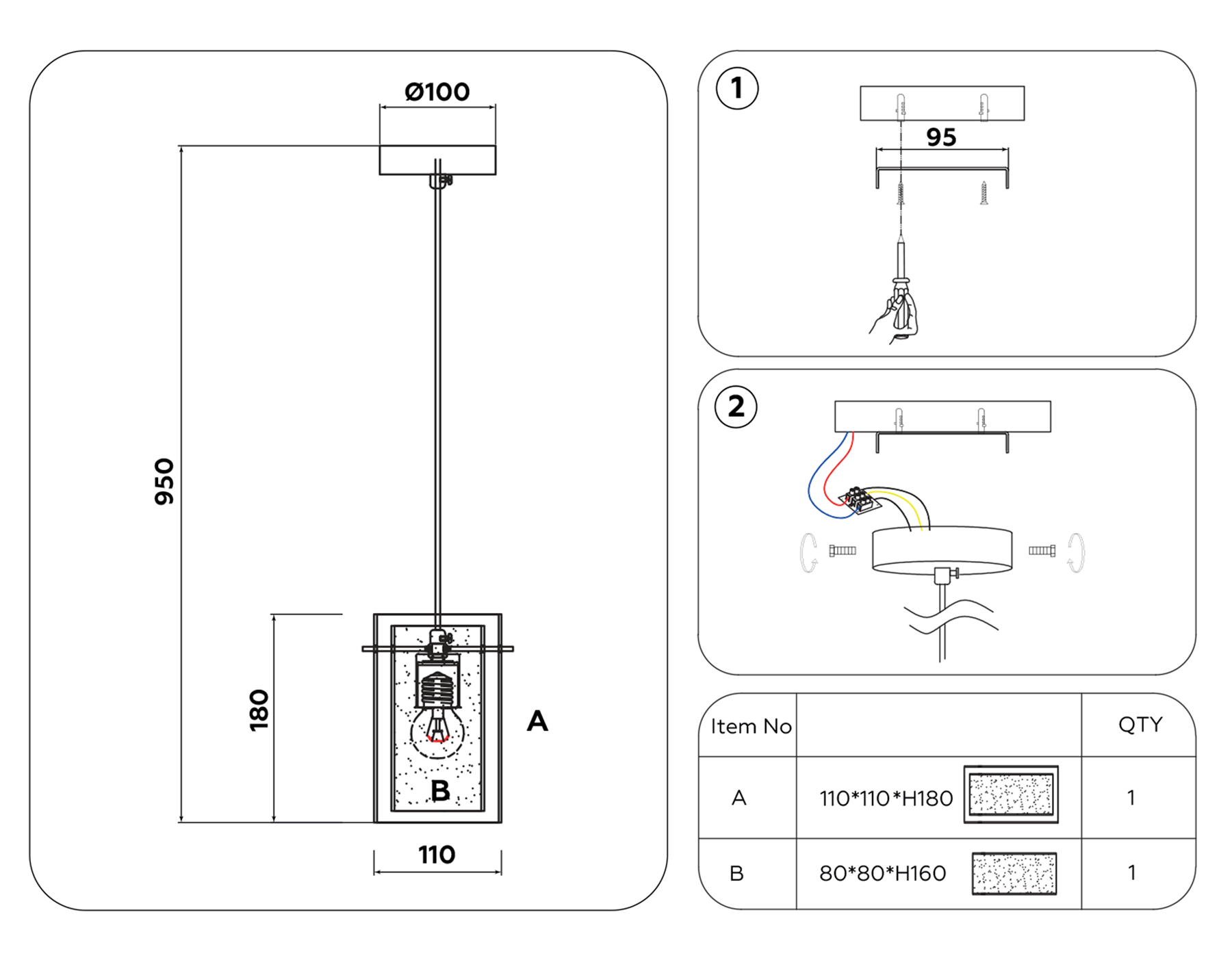TR3681 GD/TI/FR золото/янтарь/белый матовый E14 max 40W D110*950