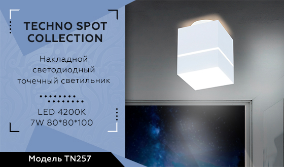 TN257 WH/S белый/песок LED 4200K 7W 80*80*100