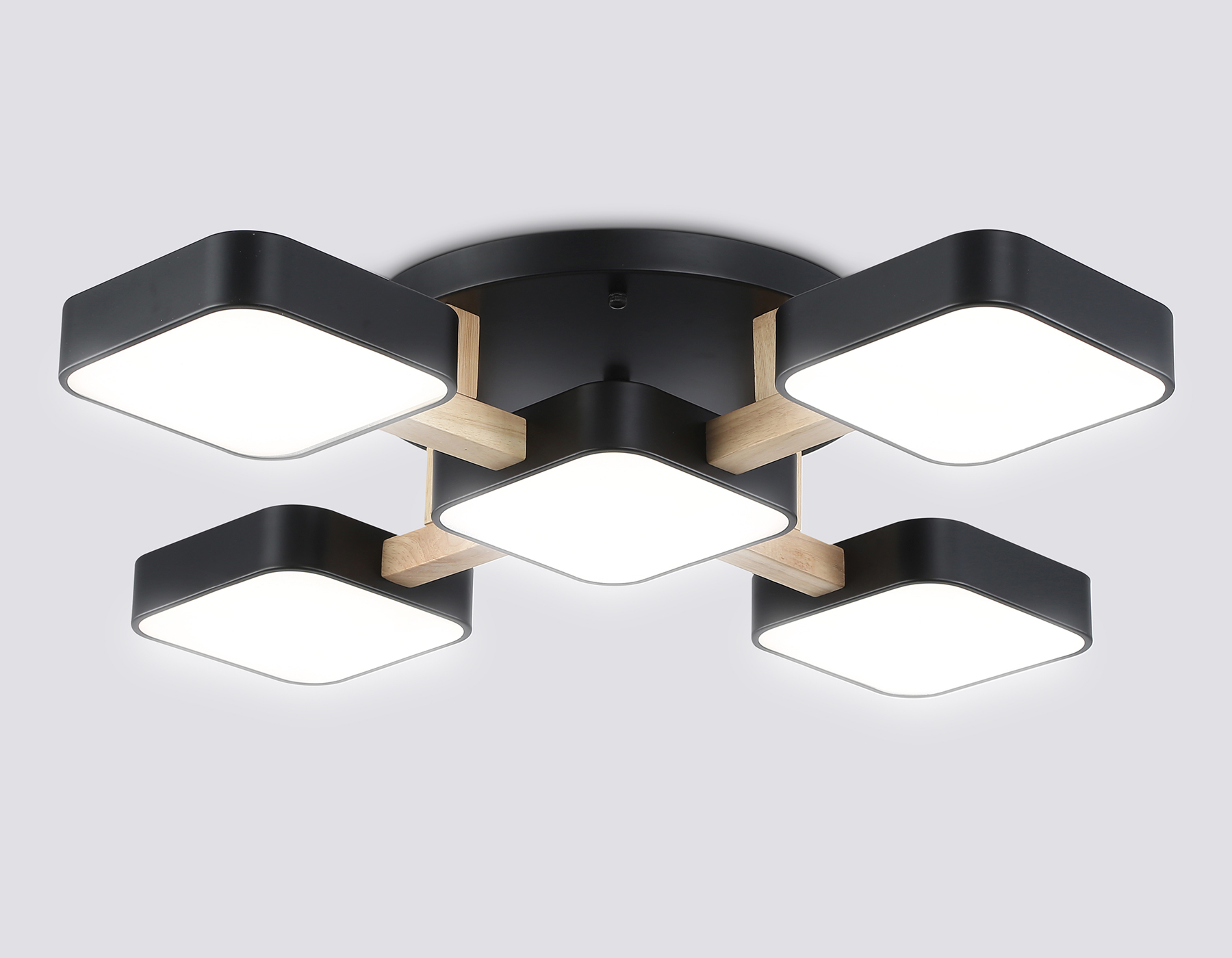 FL4883/5 BK/WD черный/дерево 90W 3000-6000K 675*675*110 (без ПДУ)