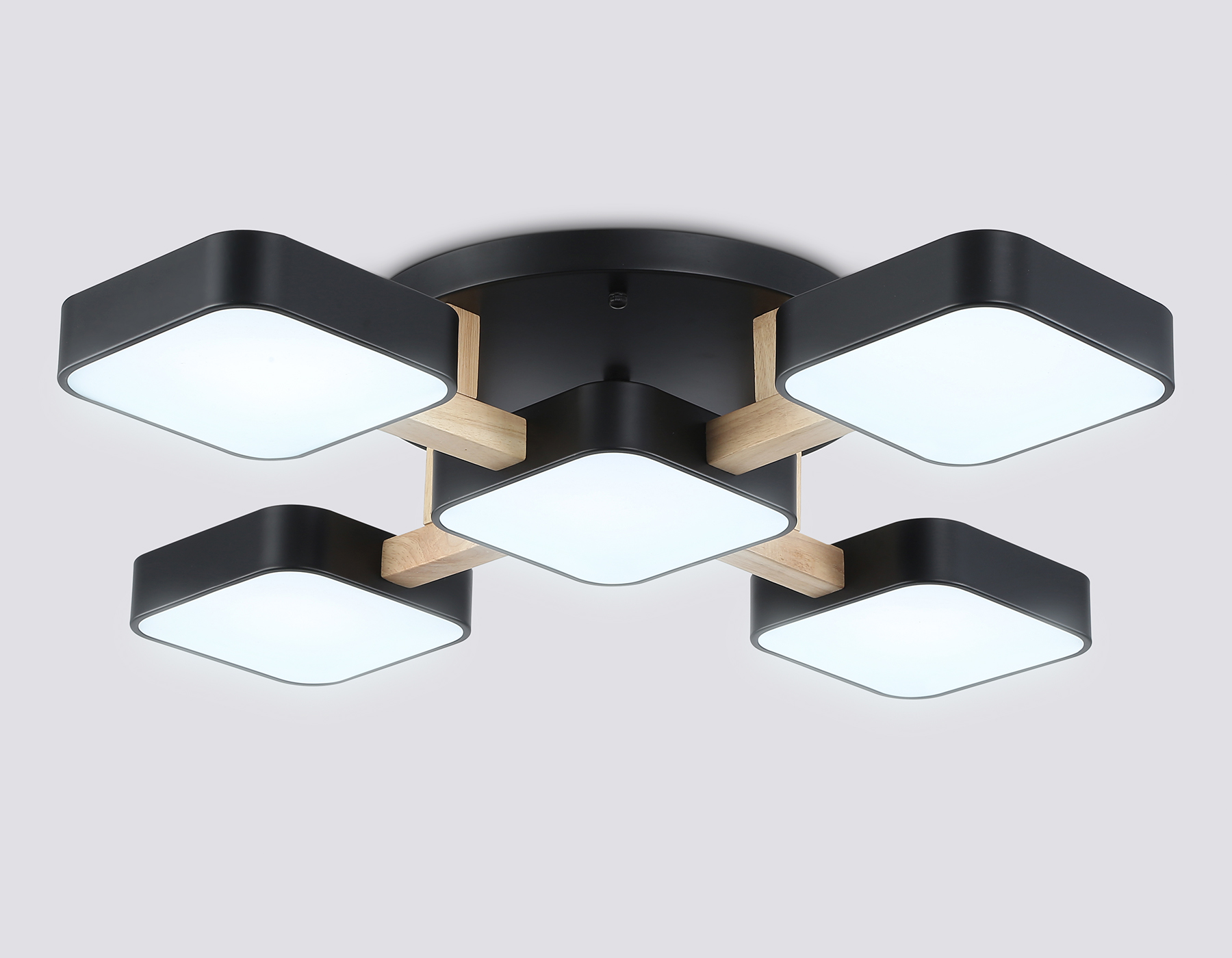 FL4883/5 BK/WD черный/дерево 90W 3000-6000K 675*675*110 (без ПДУ)